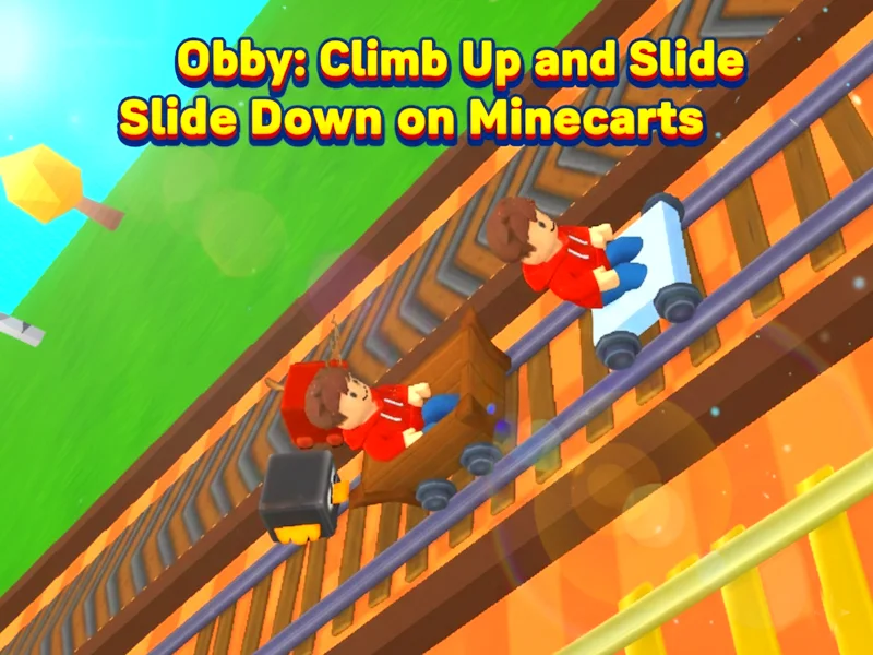 Obby: Climb Up - Relax and Slide Down on Minecarts Online